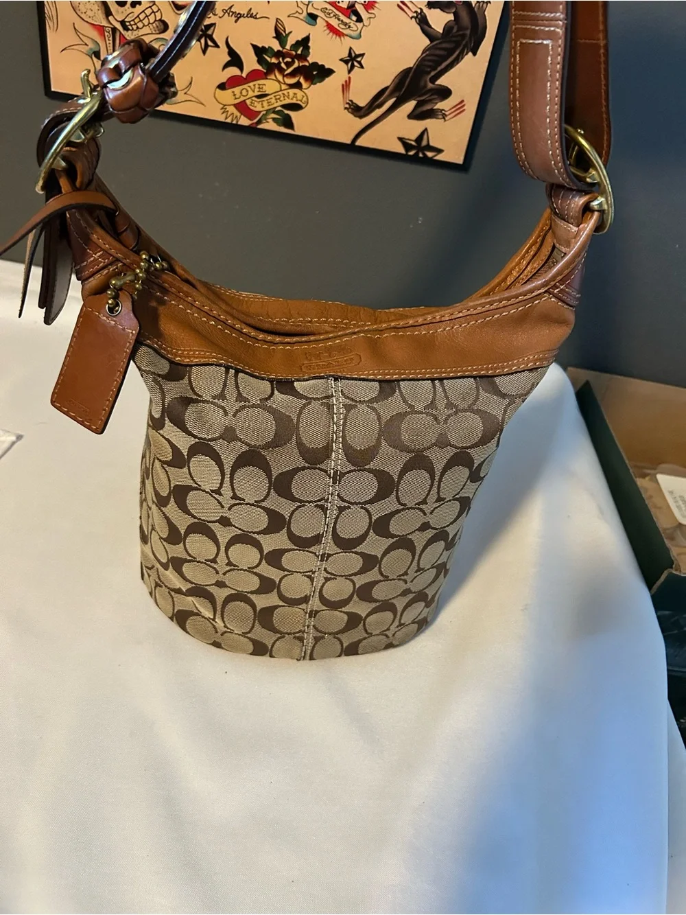 Coach Bleeker Signature Duffle Hobo Bag 11437